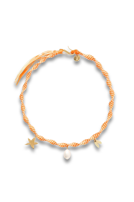 Calypso Macrame and Pearl Charm Necklace