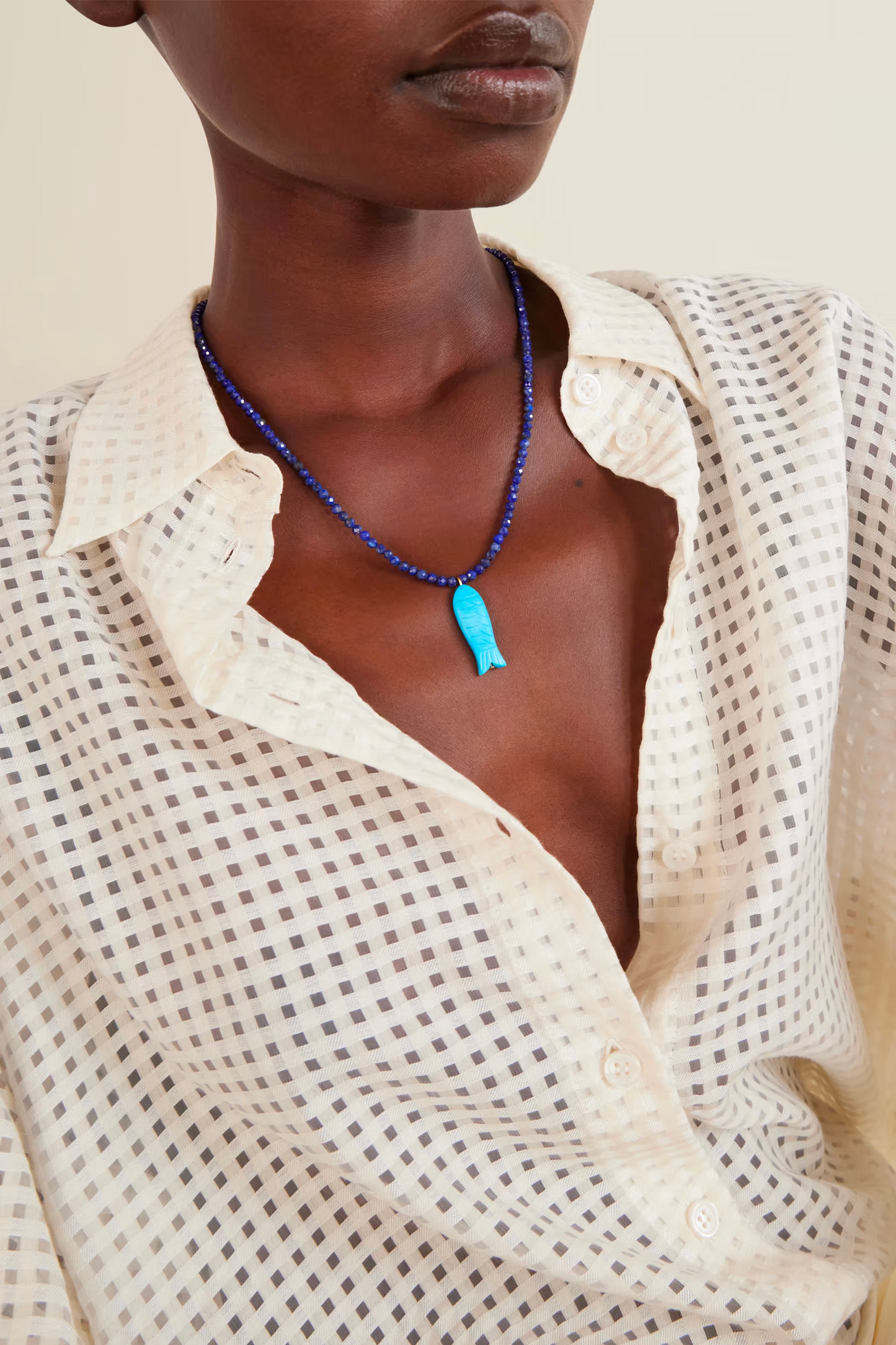 Elva bead-embellished pendant necklace
