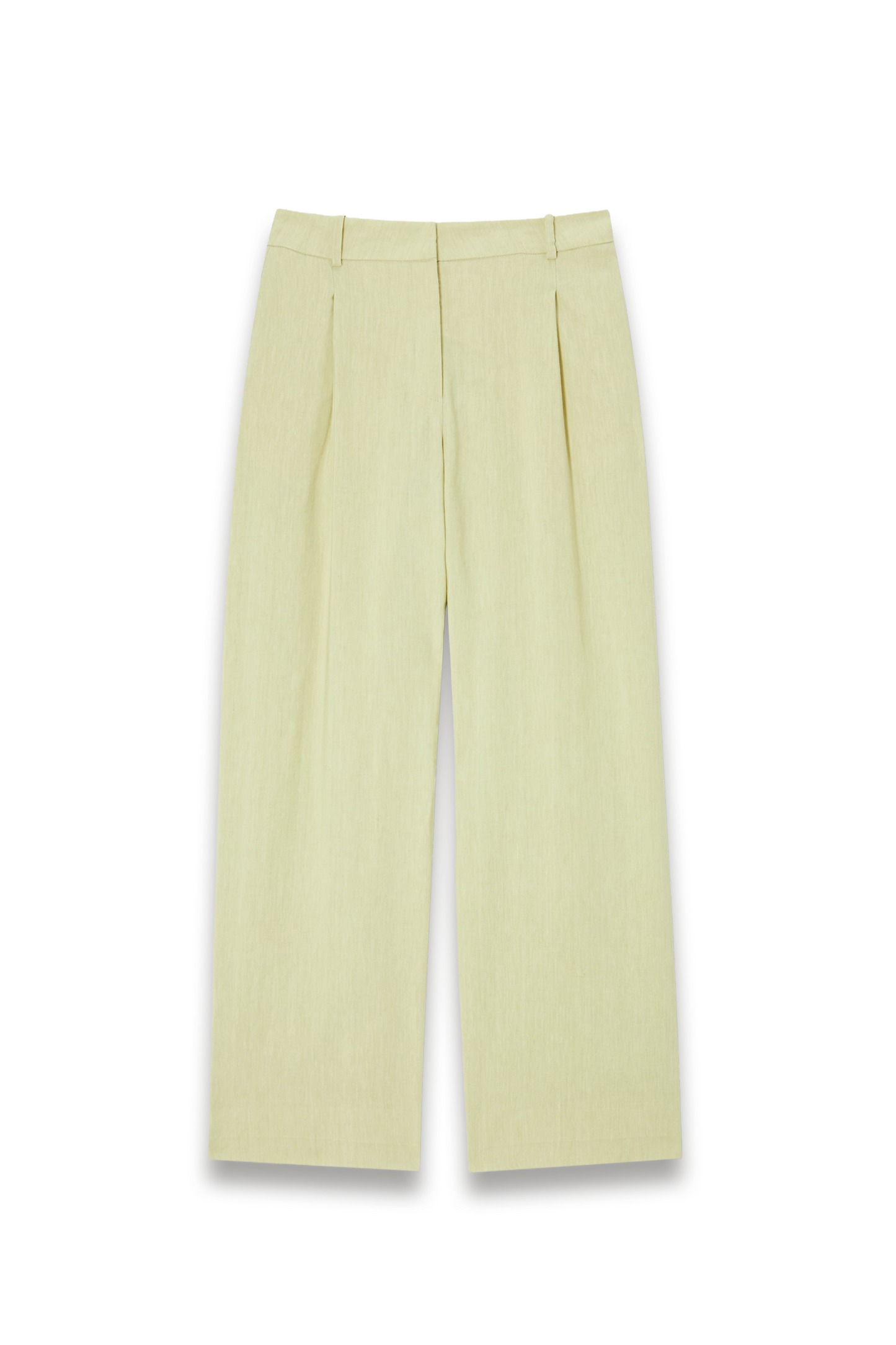Wide Leg Linen Rich Pleat Detail Tailored Trousers