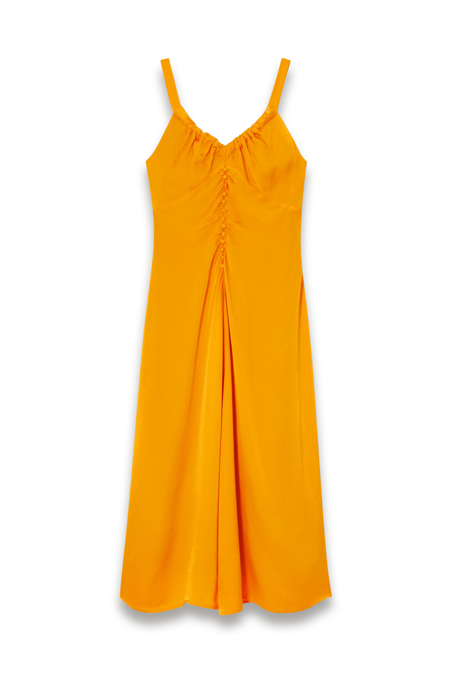Textured Satin Button Detail Sleeveless Midi Dress