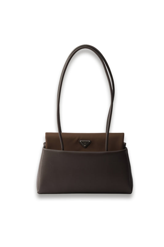 Prada Passage medium leather bag with Re-Nylon flap