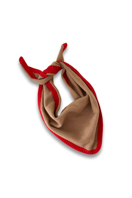 Small Contrast Trim Triangle Scarf