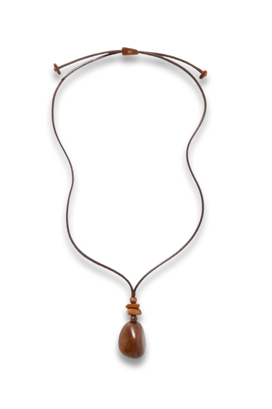 The Pendant Tagua and Leather Necklace