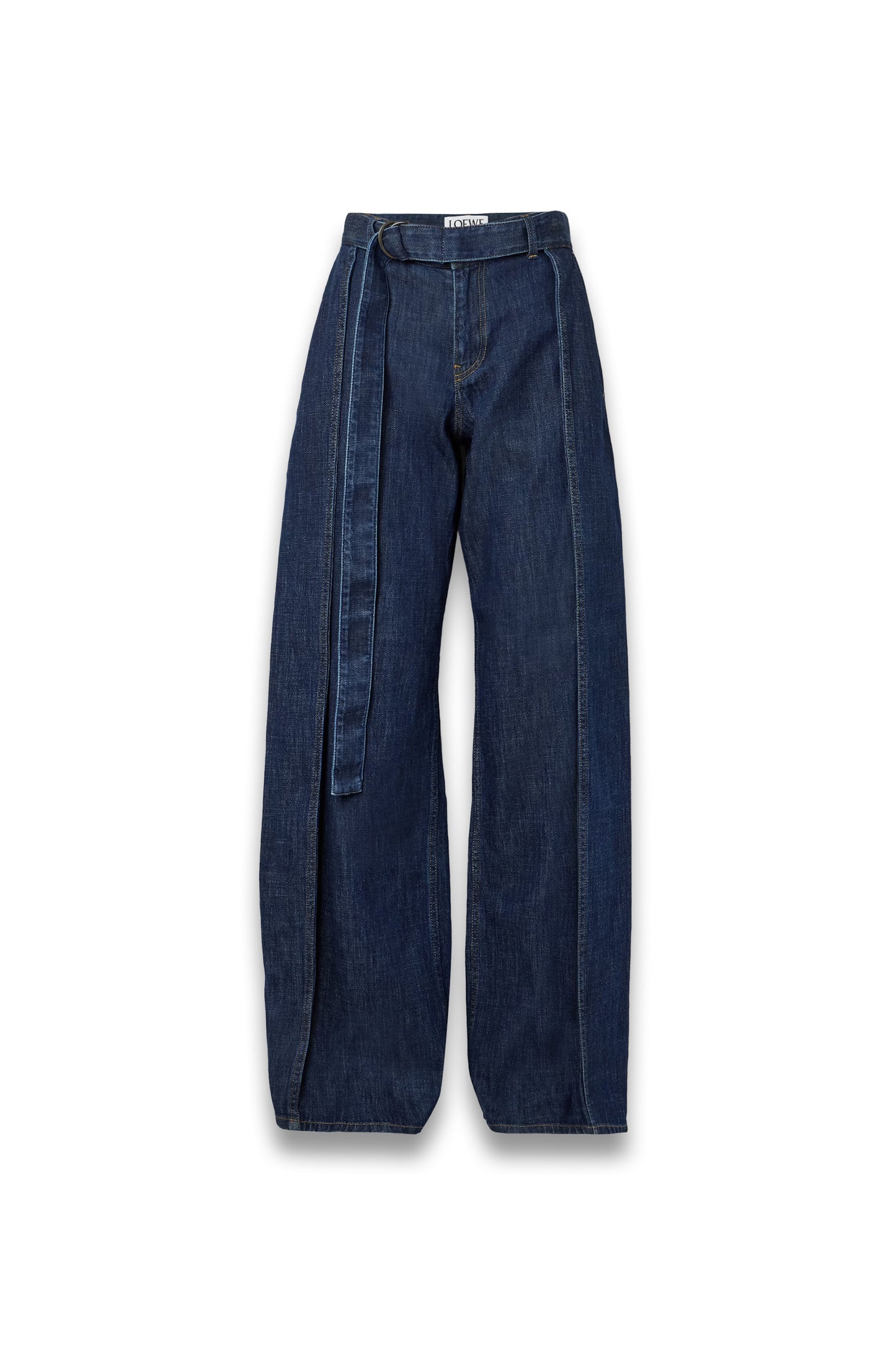 Belted Pleated High-rise Wide-leg Jeans