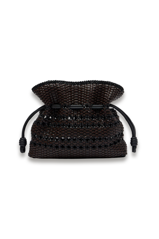 Flamenco Medium Woven Leather Clutch