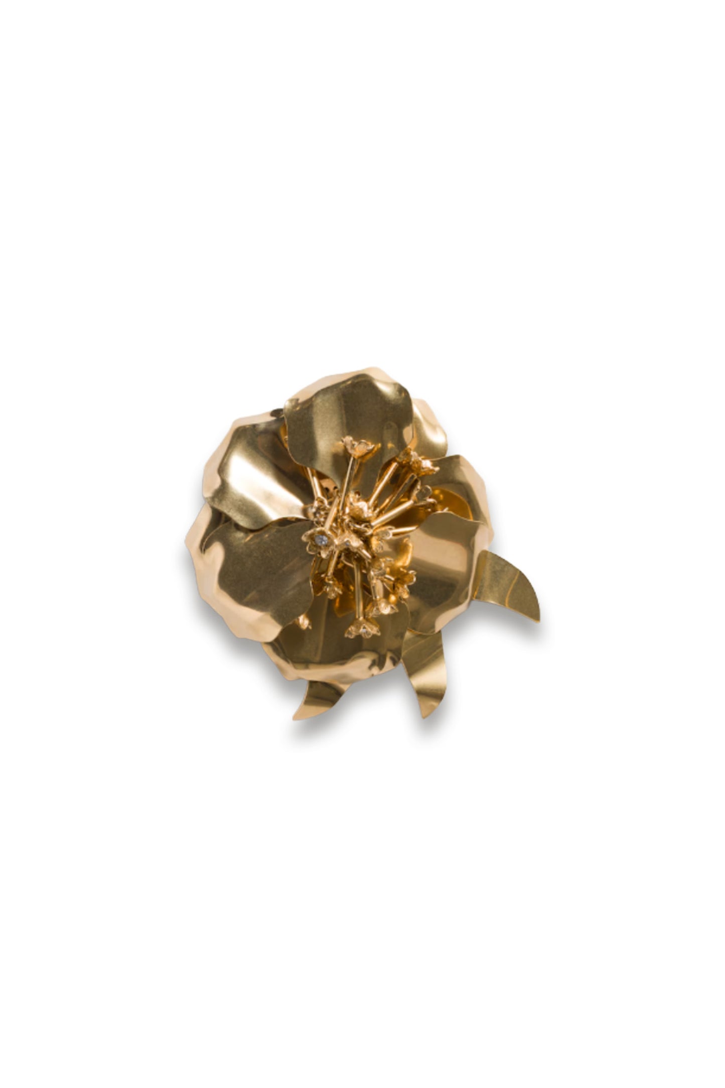 Metal Brooch with Crystals