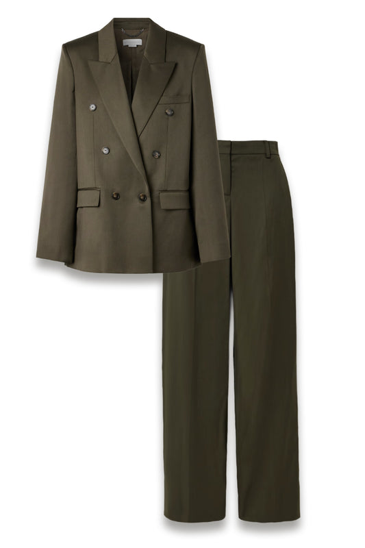 Double-breasted Wool-crepe Blazer and Wide Leg Trousers