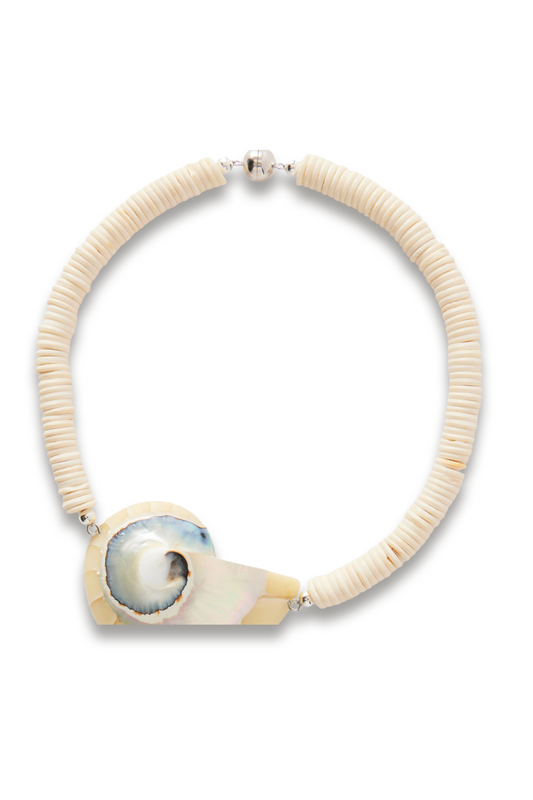 Odessa Silver-tone Shell Beaded Necklace
