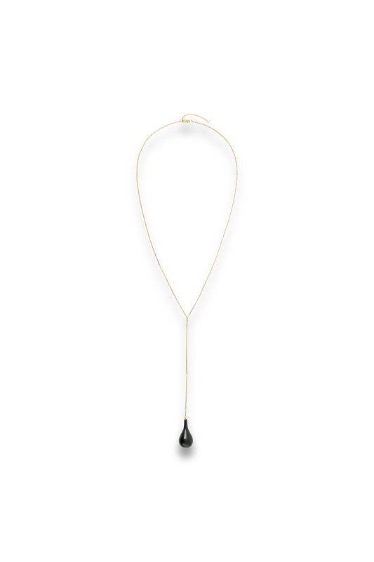 Gold-Plated, Onyx and Swarovski Crystal Necklace