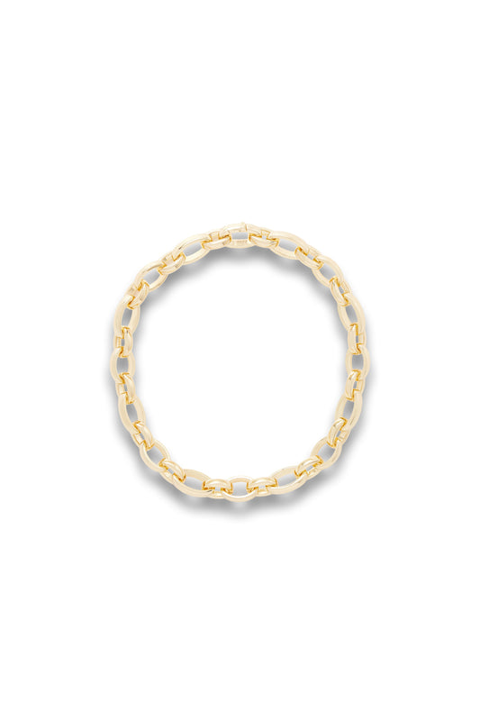 Puffy Gold-tone and Crystal Necklace