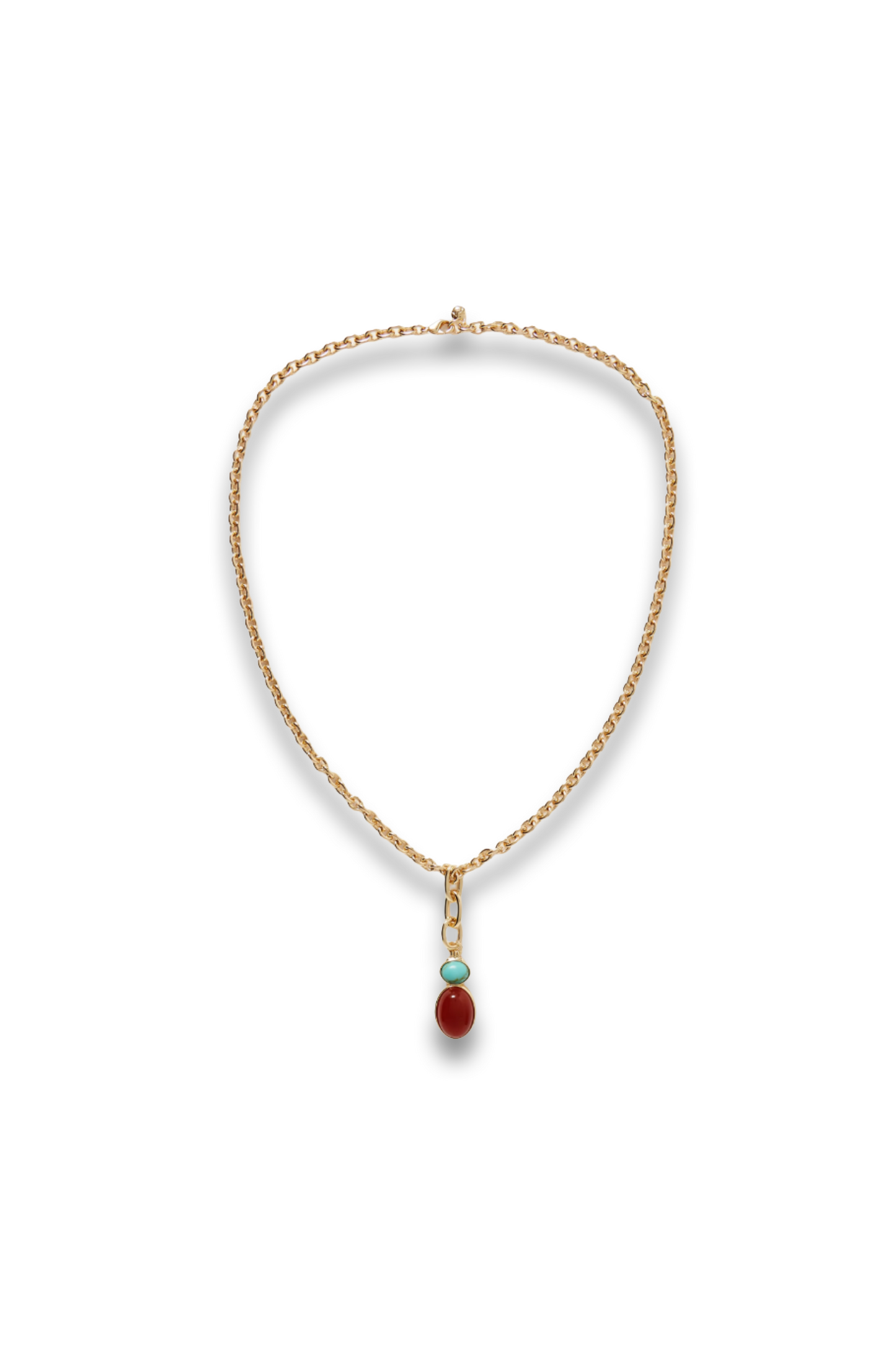Gold-Tone, Carnelian and Turquoise Necklace