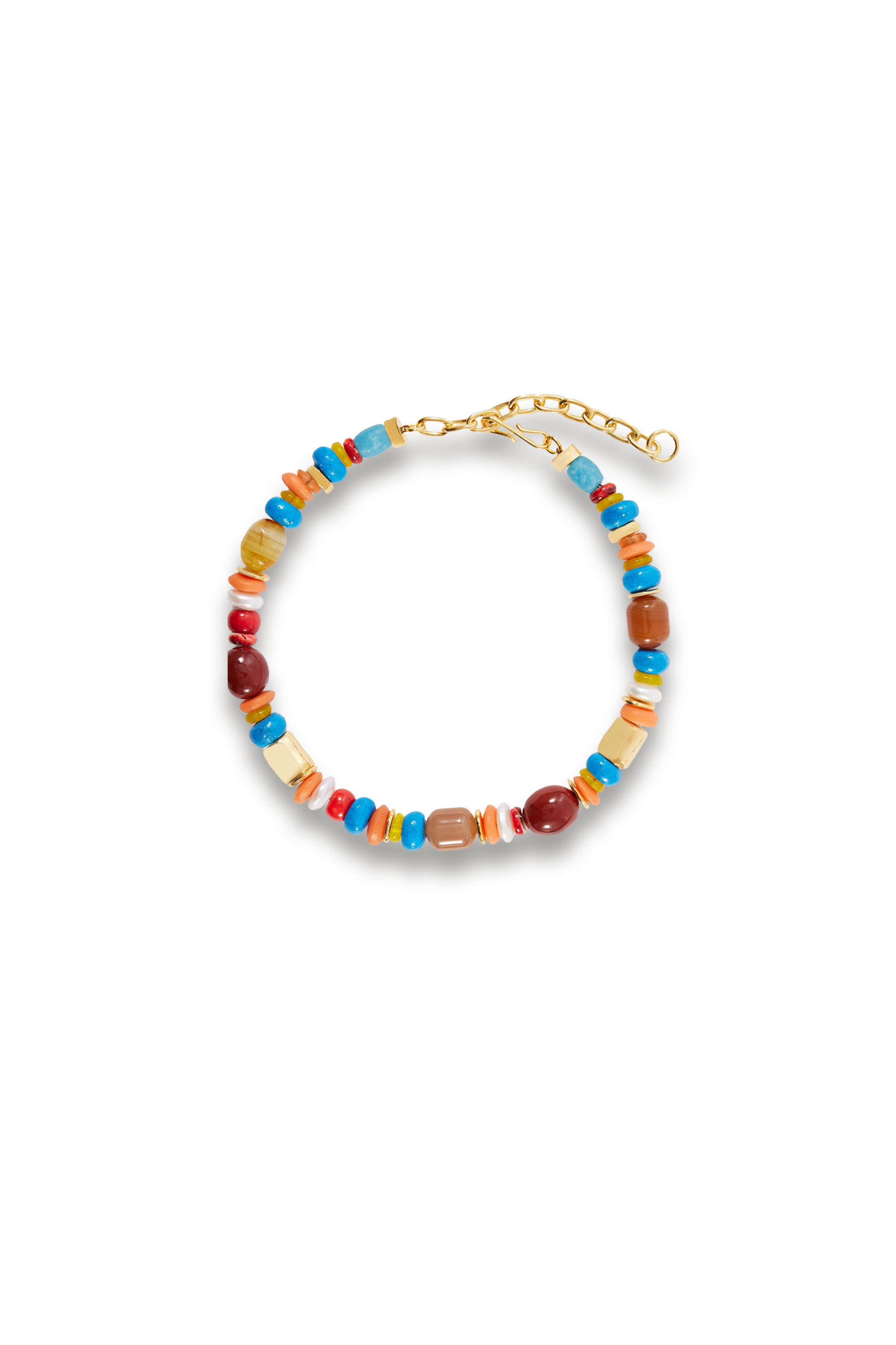 Souvenir Gold-Plated Multi-Stone Beaded Necklace