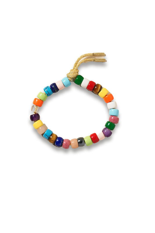 FORTE Beads Rainbow 18-karat Gold and Lurex Multi-stone Bracelet Kit