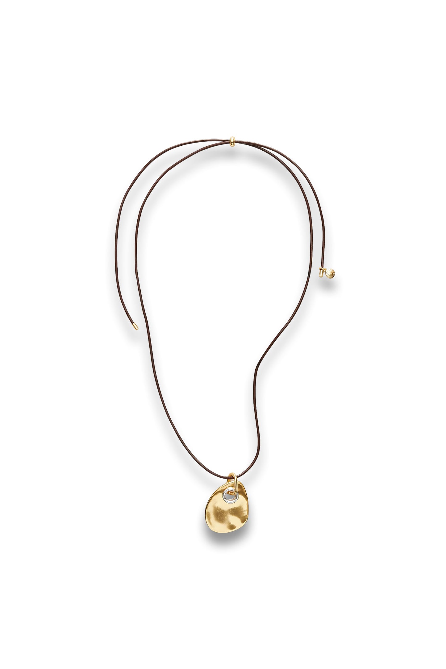 Grommet Pendant Necklace with Leather Cord