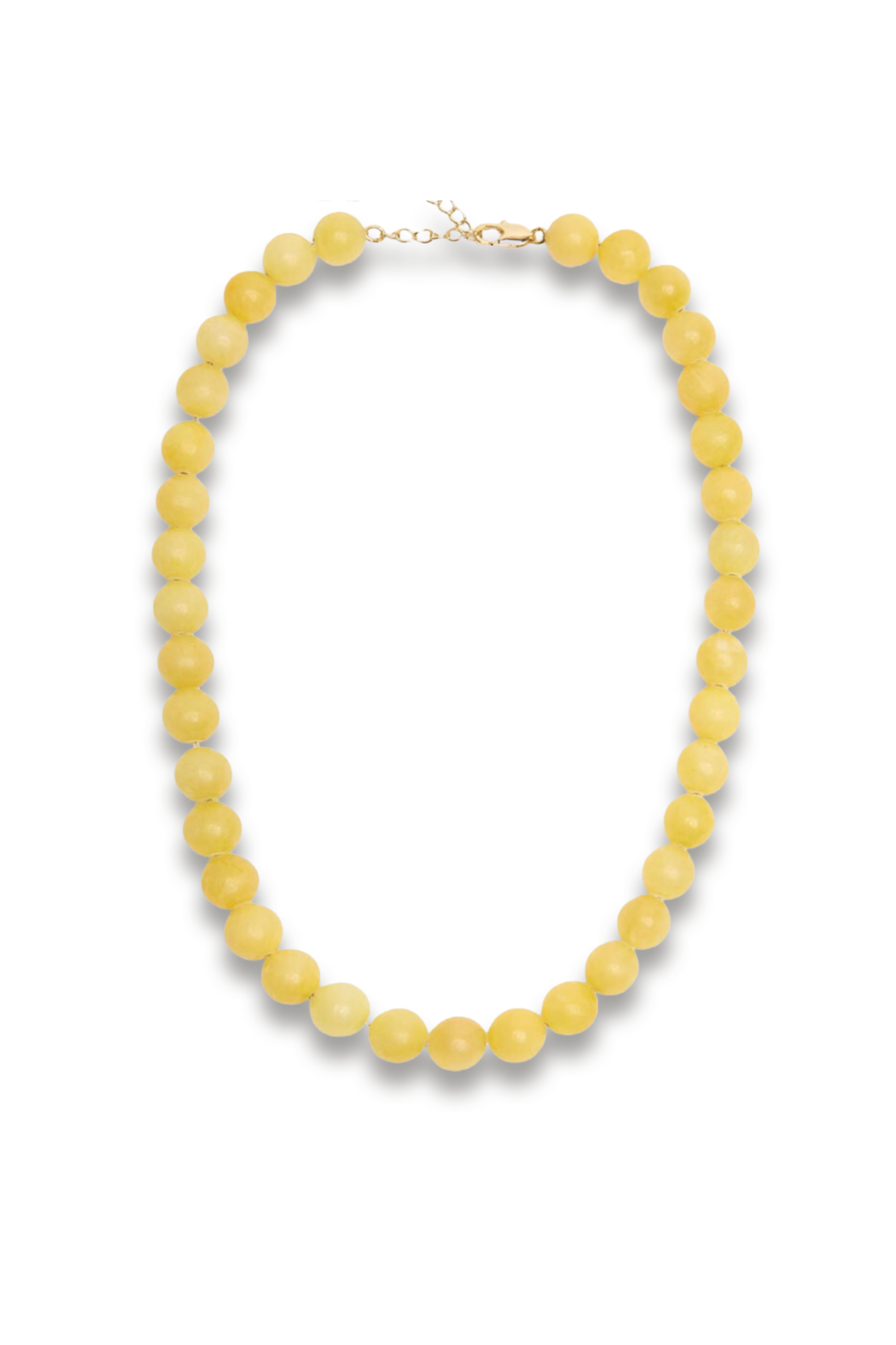 Pale Yellow Large Sphere Bead Necklace