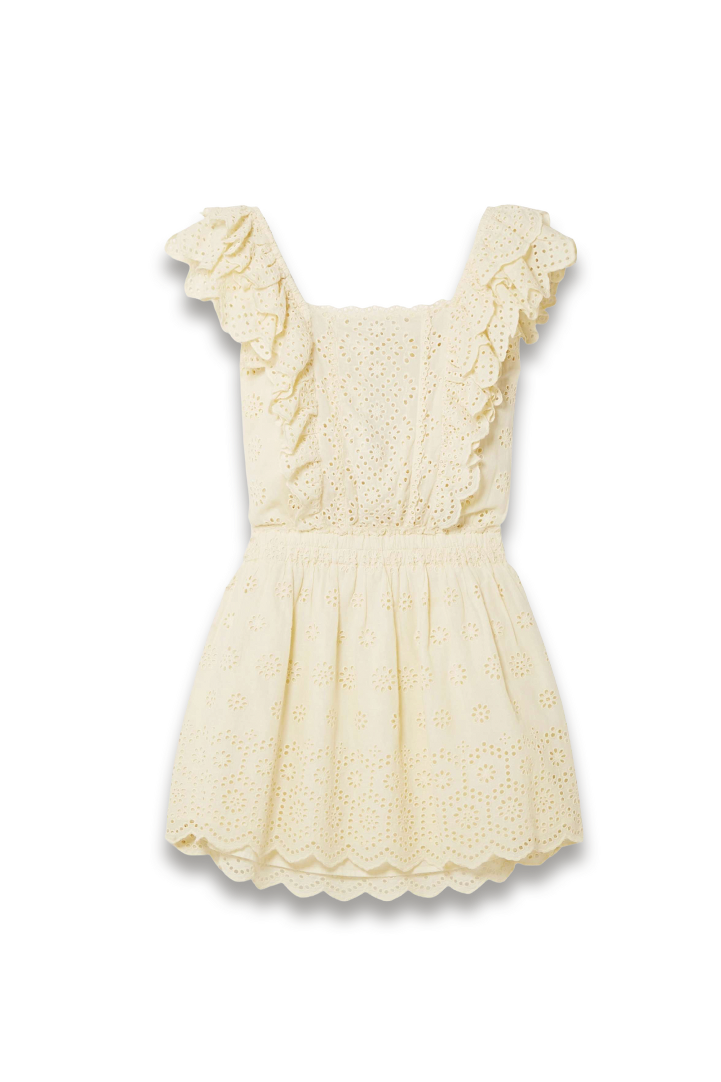 Dora ruffled broderie anglaise cotton mini dress