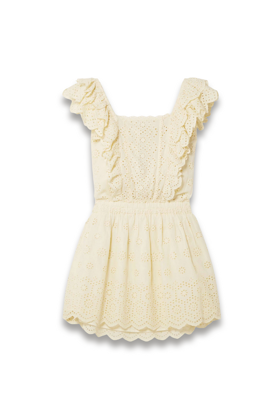 Dora ruffled broderie anglaise cotton mini dress