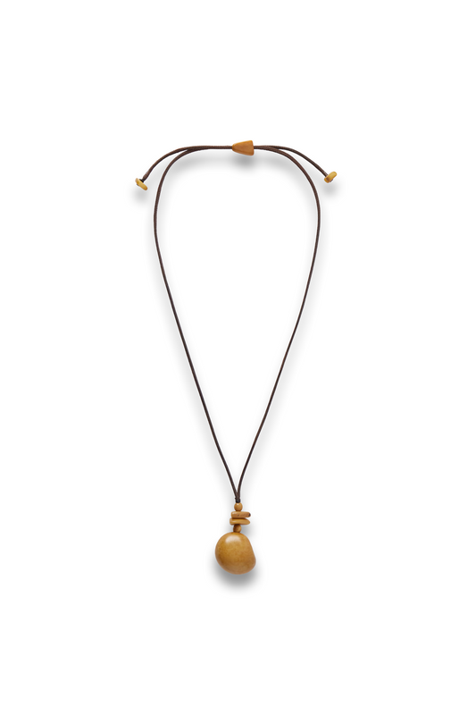 The Pendant Tagua and Leather Necklace