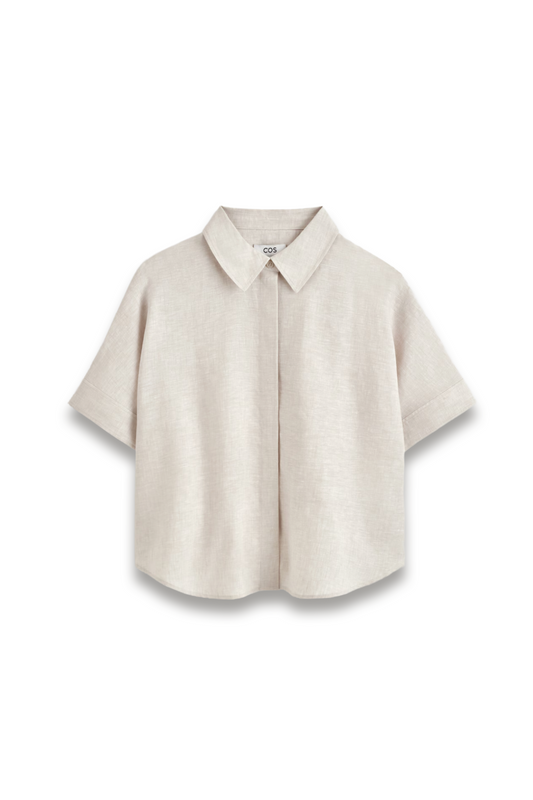 OVERSIZED SHORT-SLEEVED LINEN SHIRT