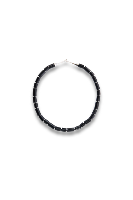 Sadie Sterling Silver Onyx Beaded Necklace