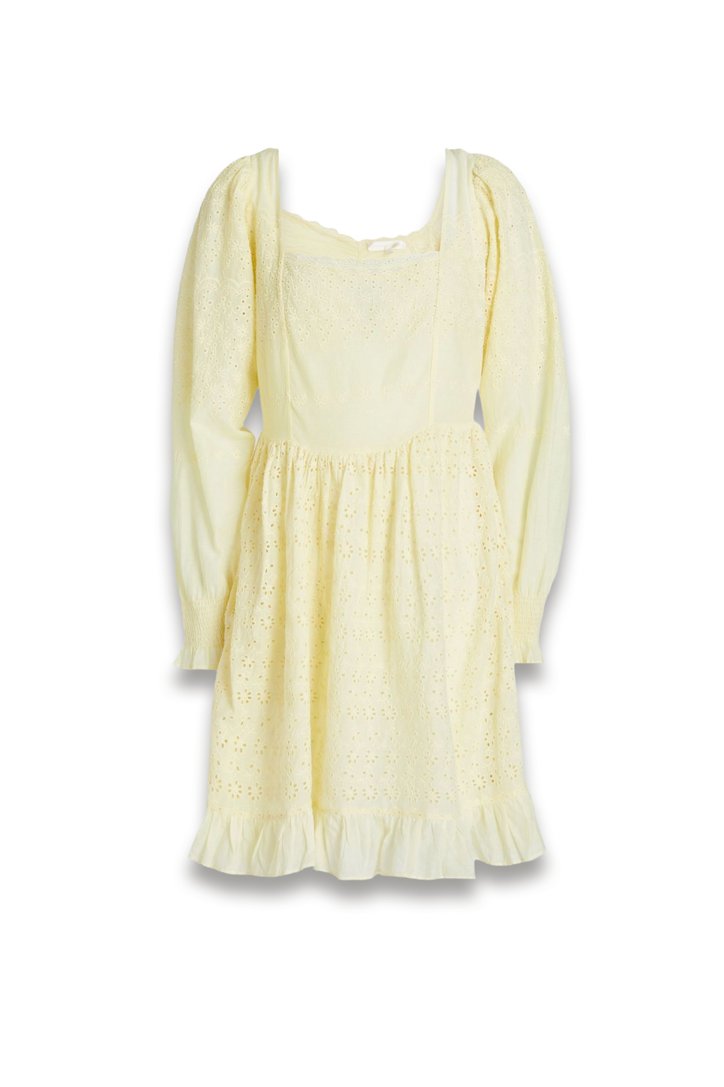 Lina ruffled broderie anglaise cotton mini dress