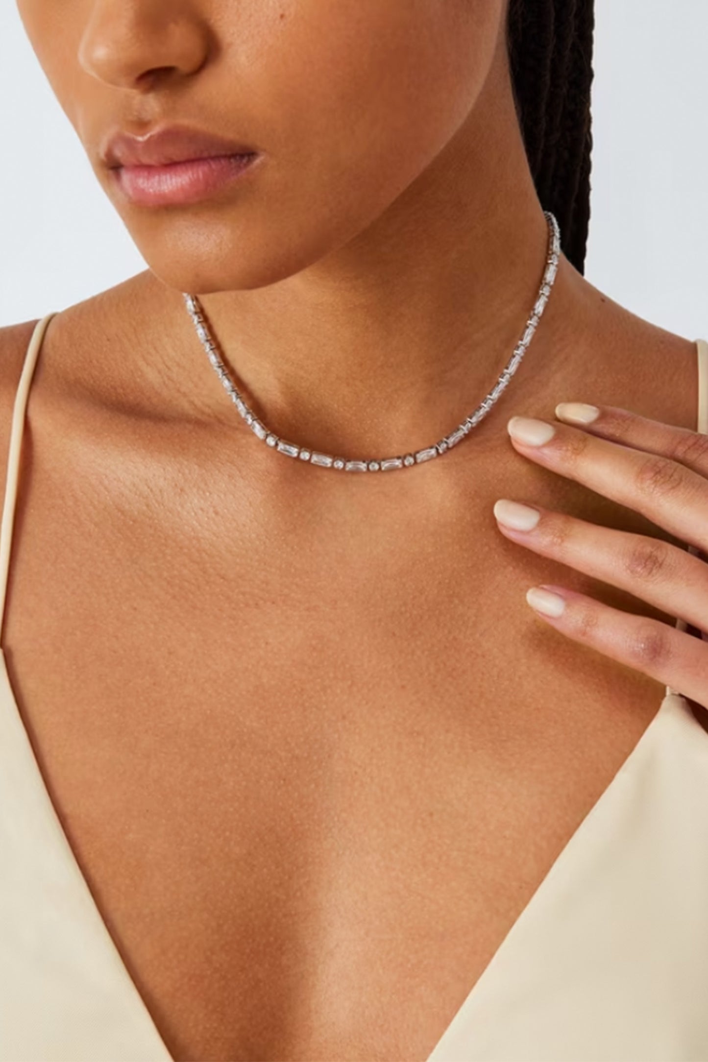 Baguette Cut Cubic Zirconia Short Necklace
