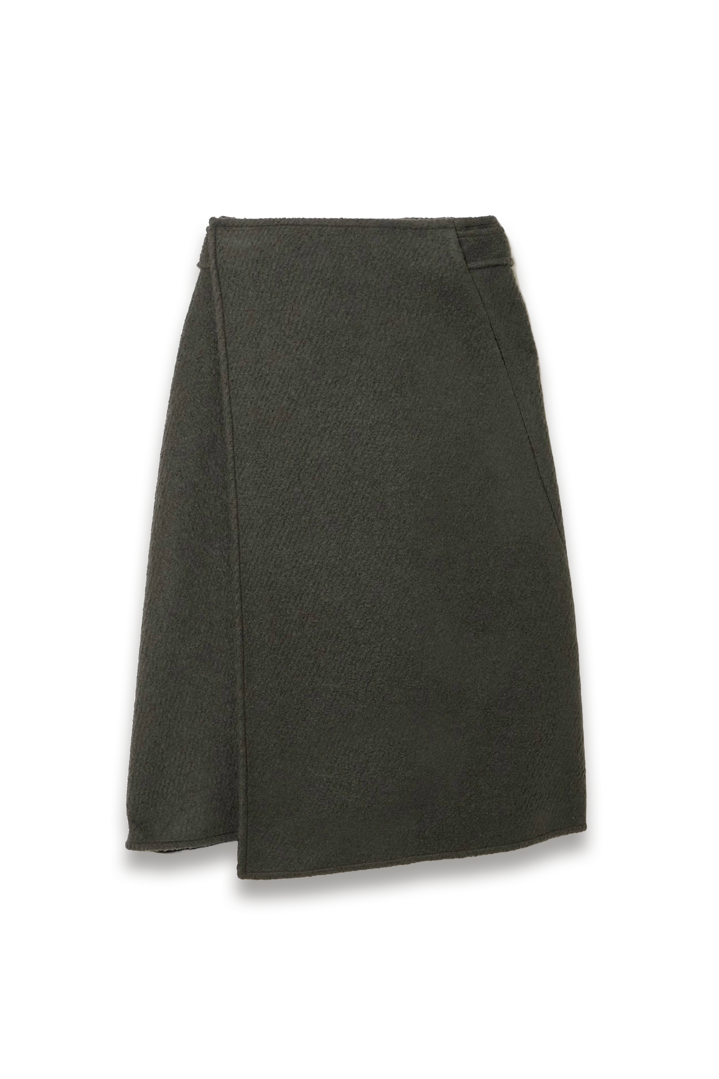 Bodhi Wool-Blend Bouclé-Twill Midi Wrap Skirt
