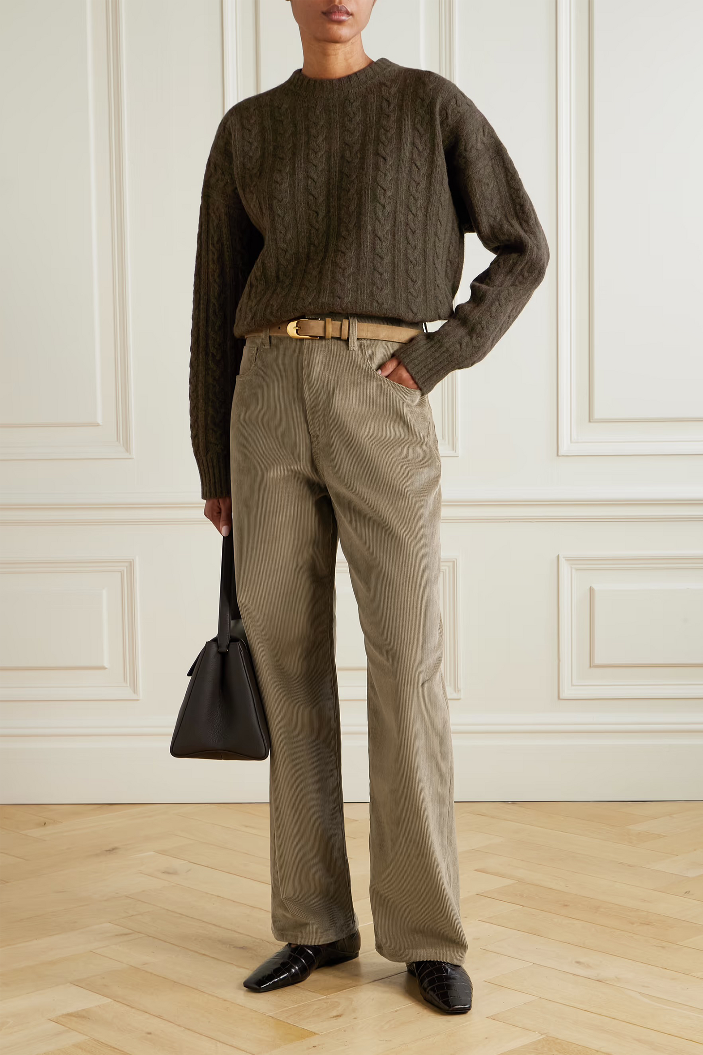 Oversized Cable Knit Wool Sweater