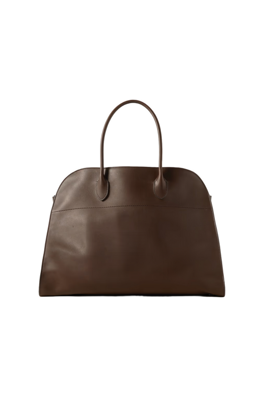 Dark Brown Margaux 17 Buckled Leather Tote