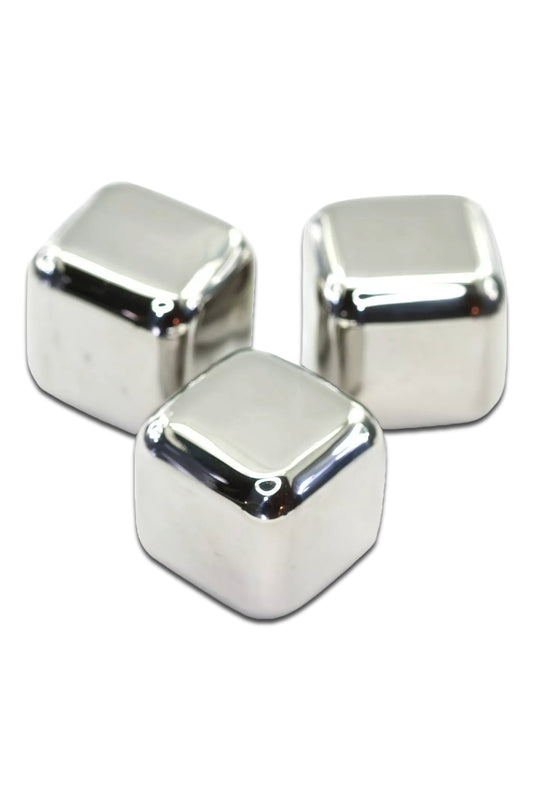 Large Stainless Steel Ice Cubes, Set of 6