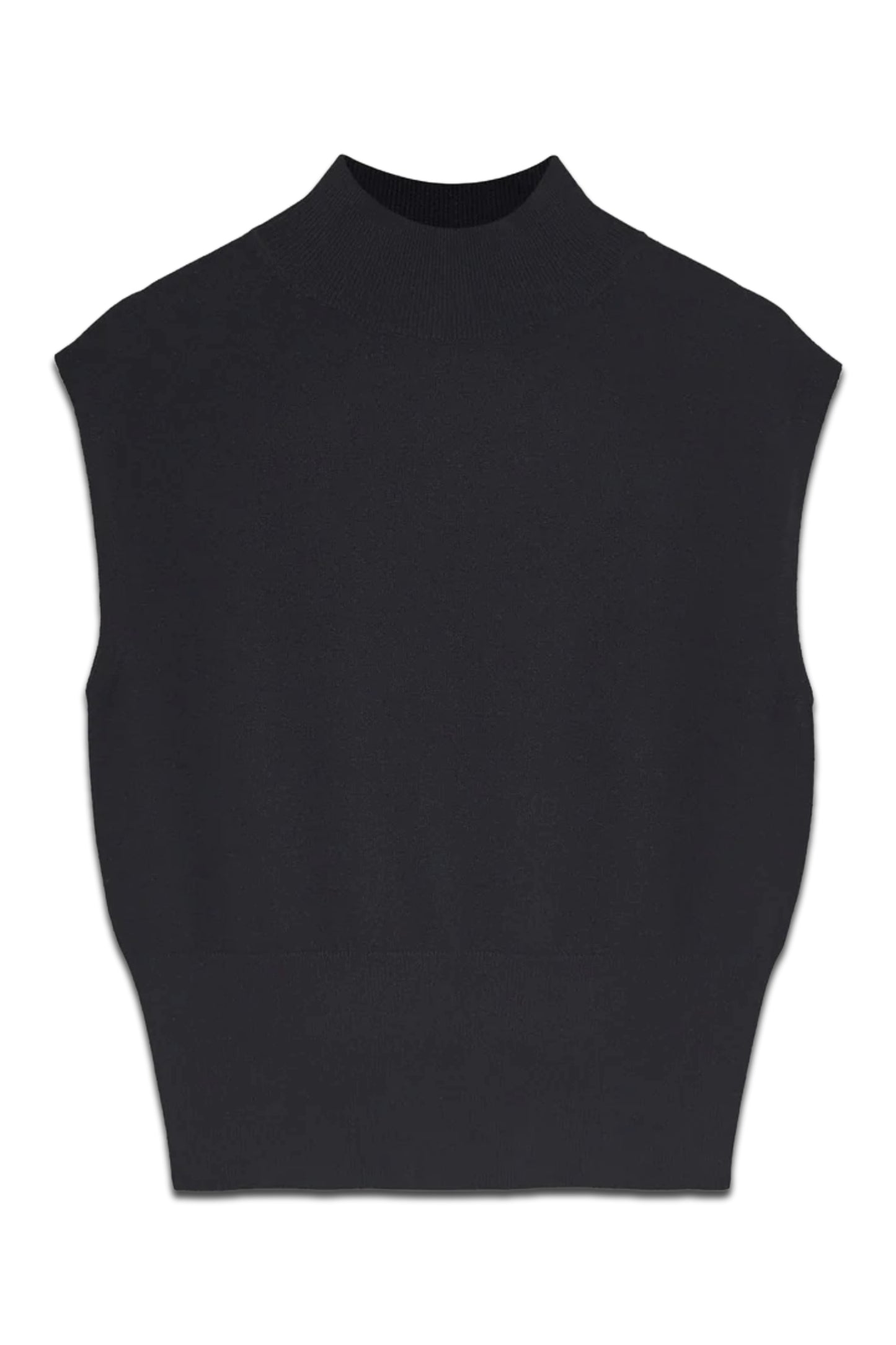 Black Cotton Blend Knit Top