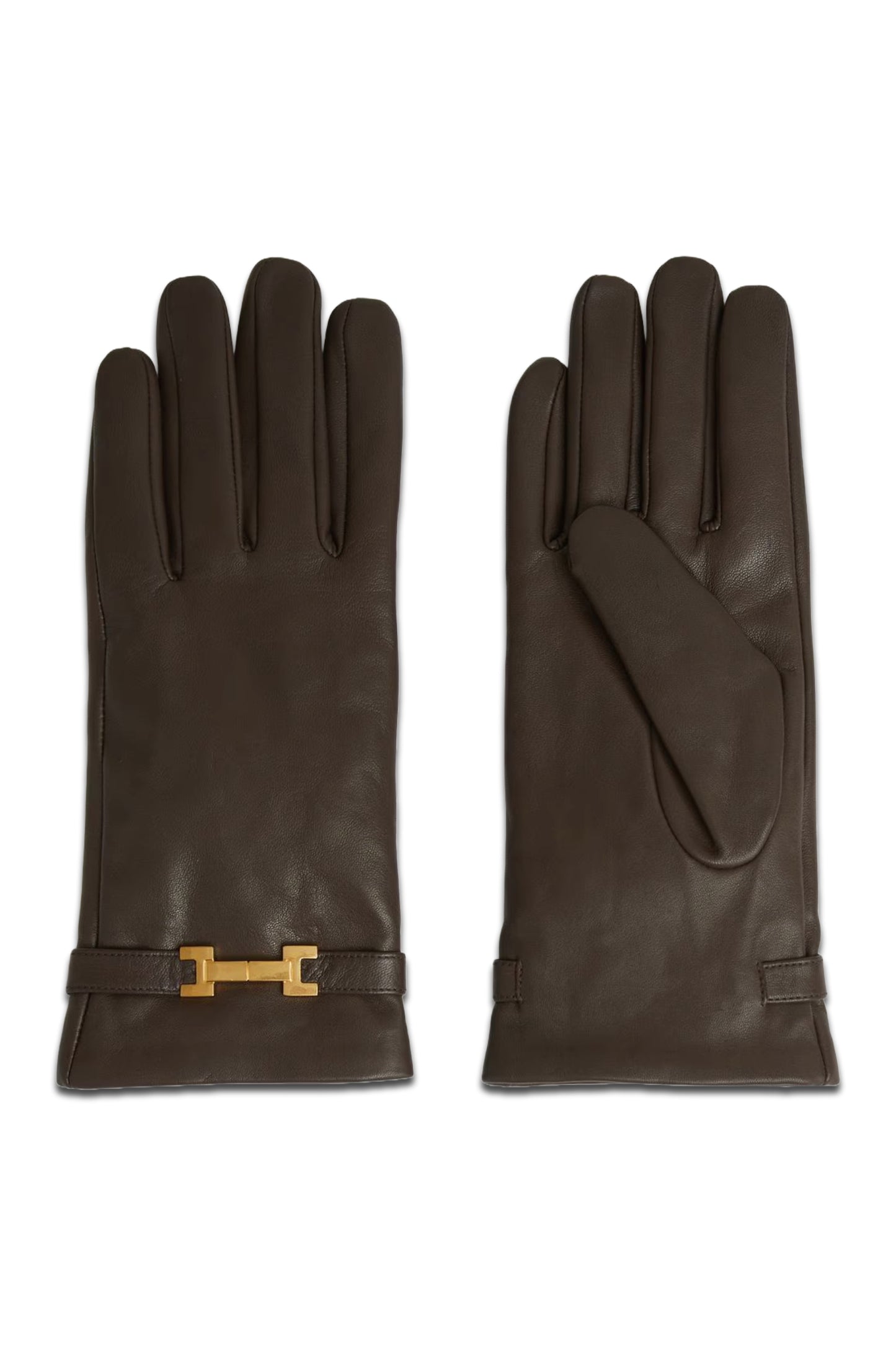 Leather Hardware-embellished Gloves