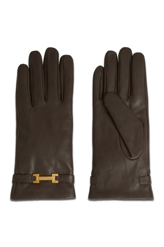 Leather Hardware-embellished Gloves