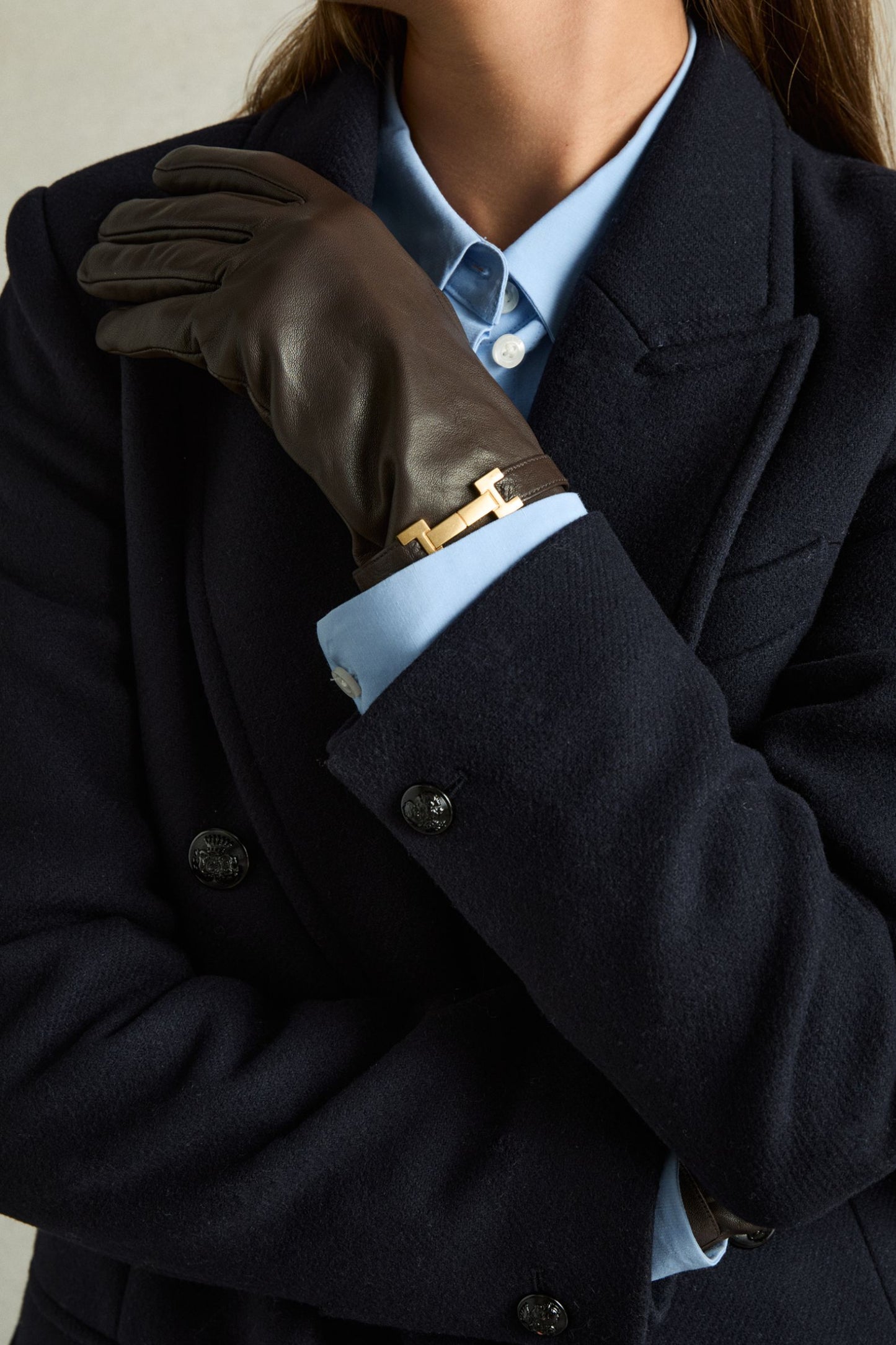 Leather Hardware-embellished Gloves
