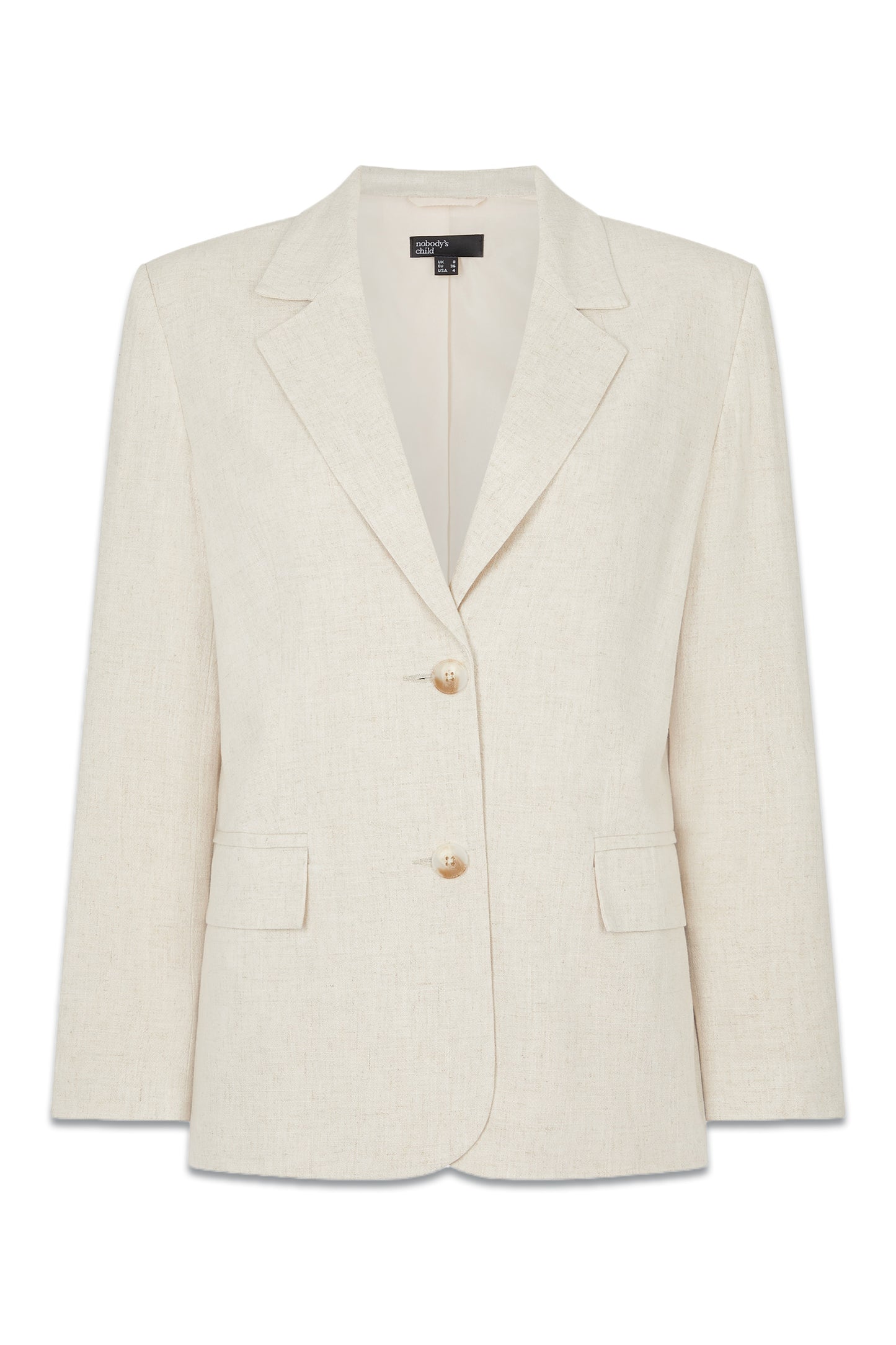 Fearne Cotton Cream Linen-blend Geri Blazer