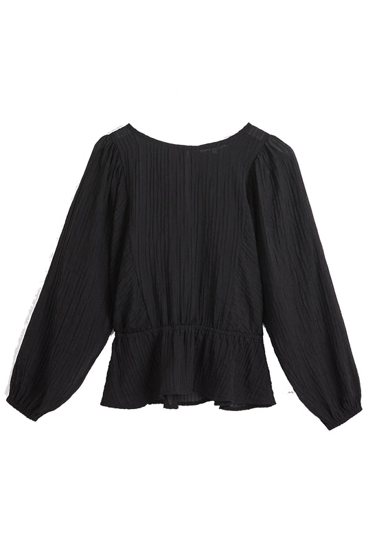 Black Textured Blouse