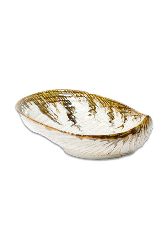 Mussel Shell White Ceramic Objet