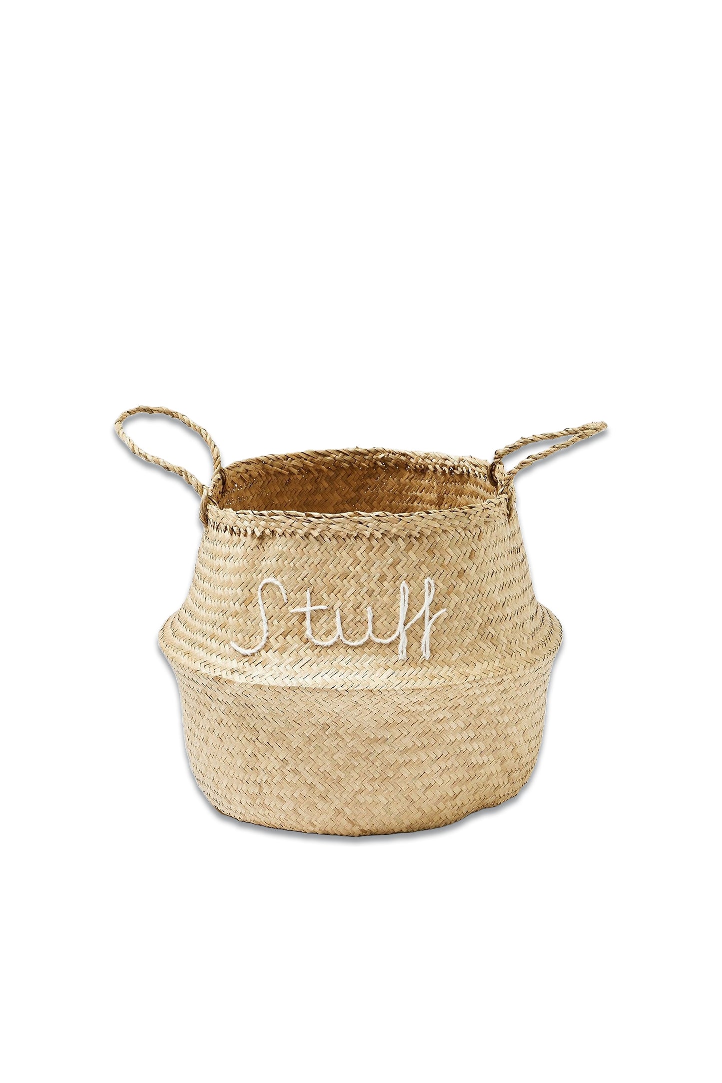 Embroidered Stuff Seagrass Basket Medium