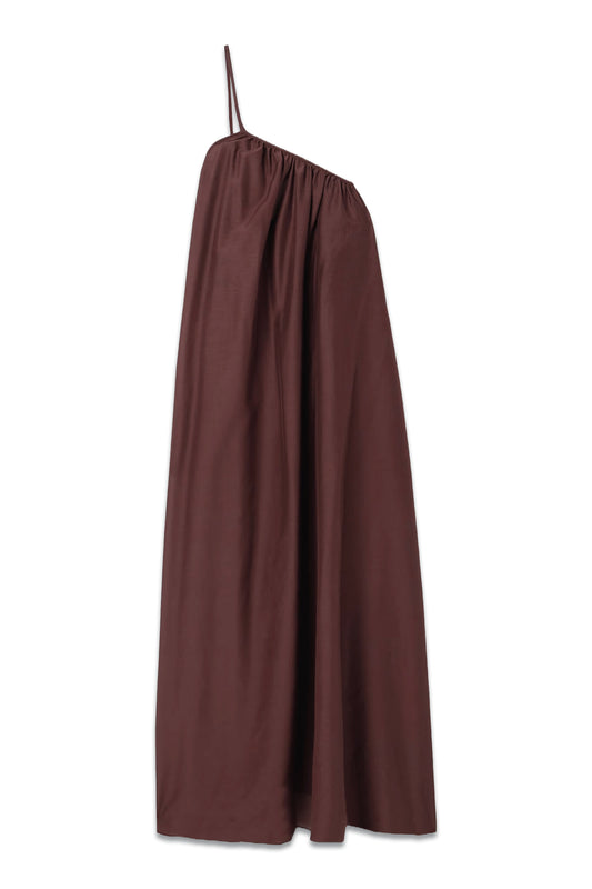 + NET SUSTAIN One-shoulder Organic Cotton And Silk-blend Maxi Dress
