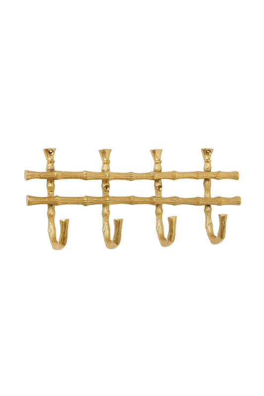Bambou Gold Metal Wall Storage Hooks