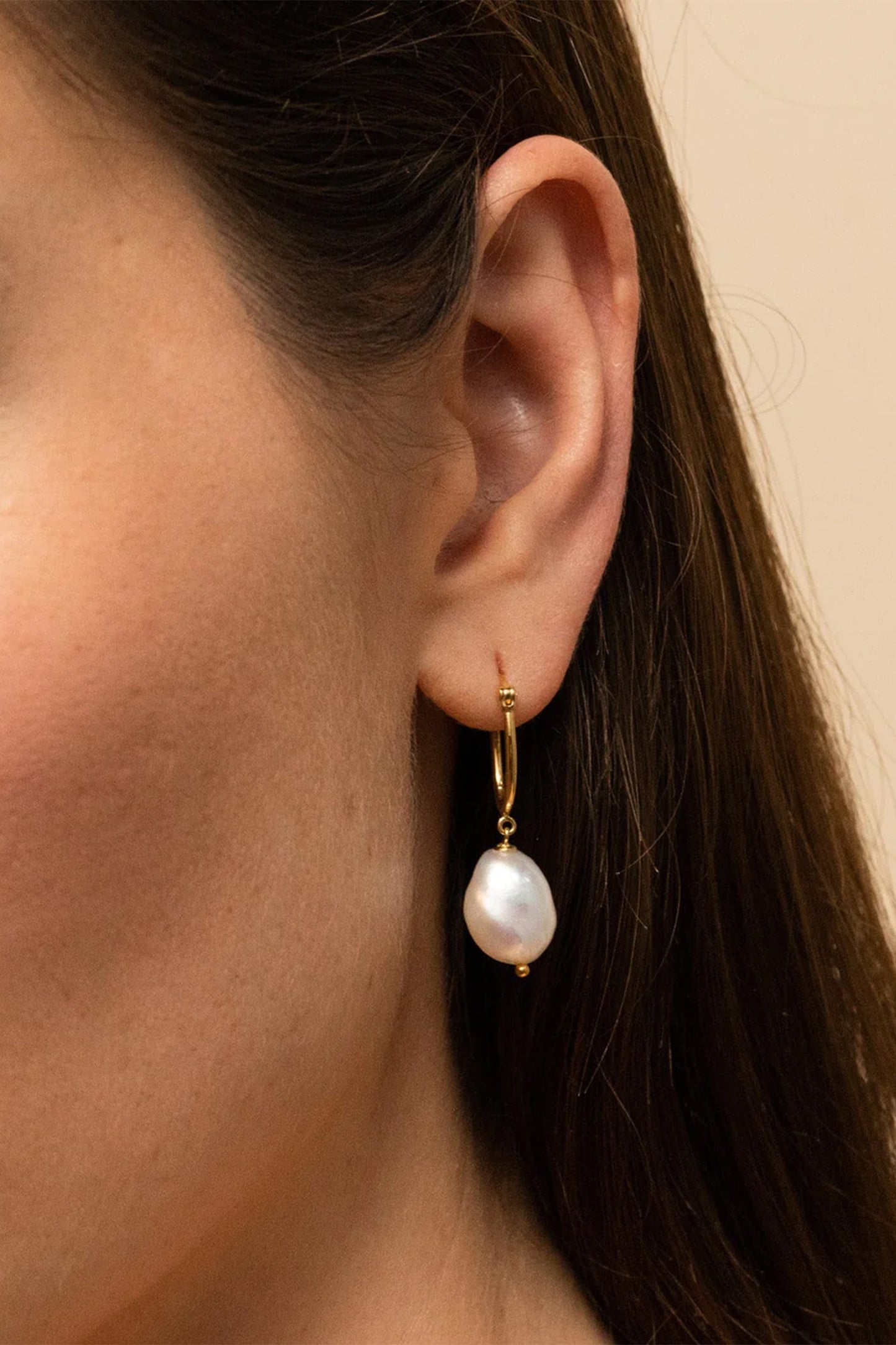 Organic Pearl Hoops