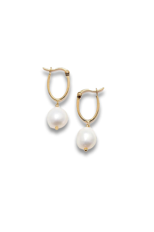 Organic Pearl Hoops