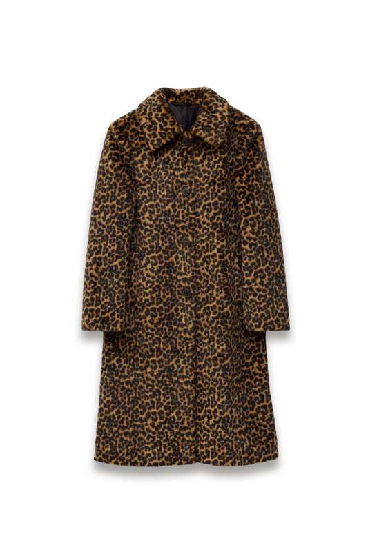 Faux Fur Leopard Coat