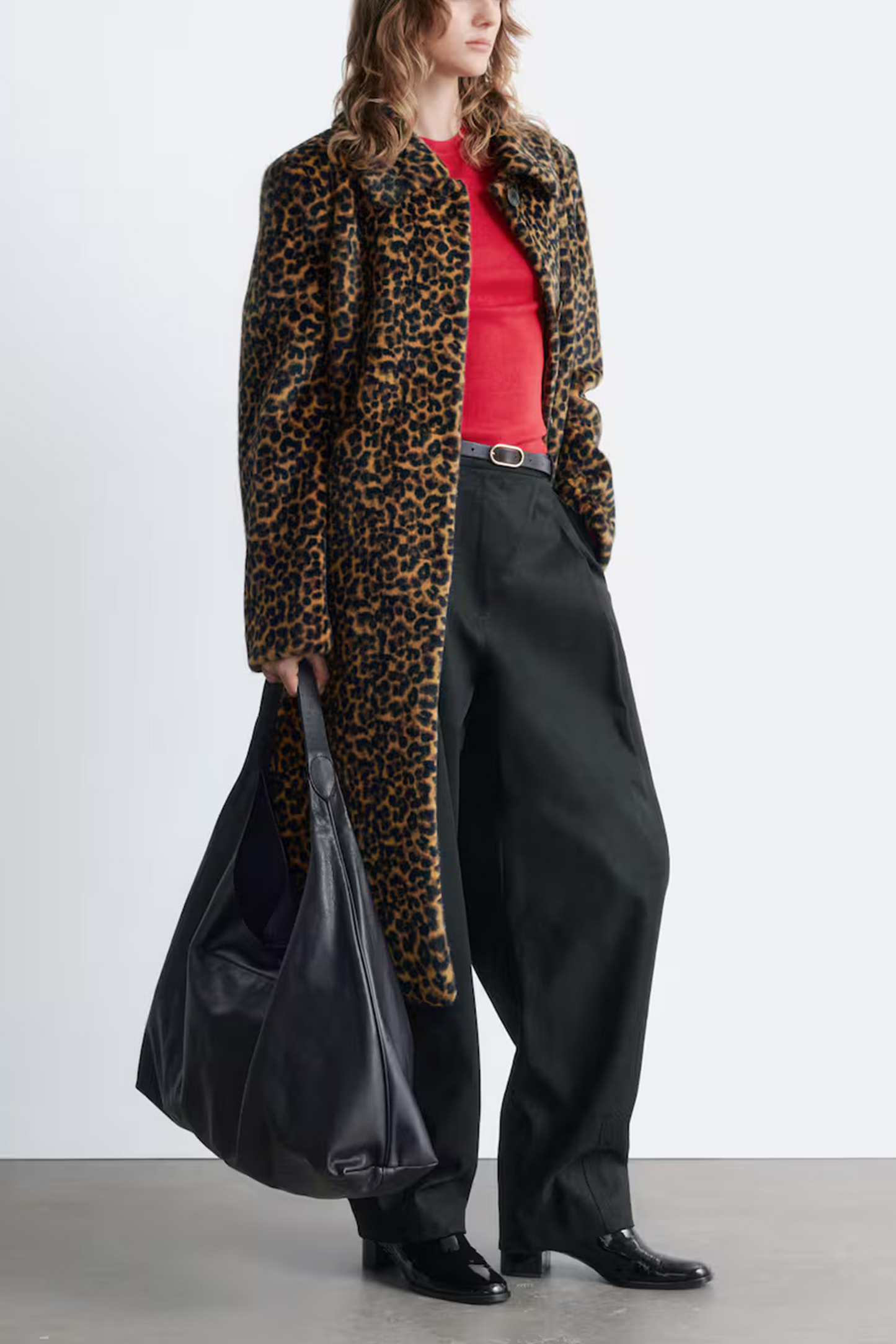 Faux Fur Leopard Coat
