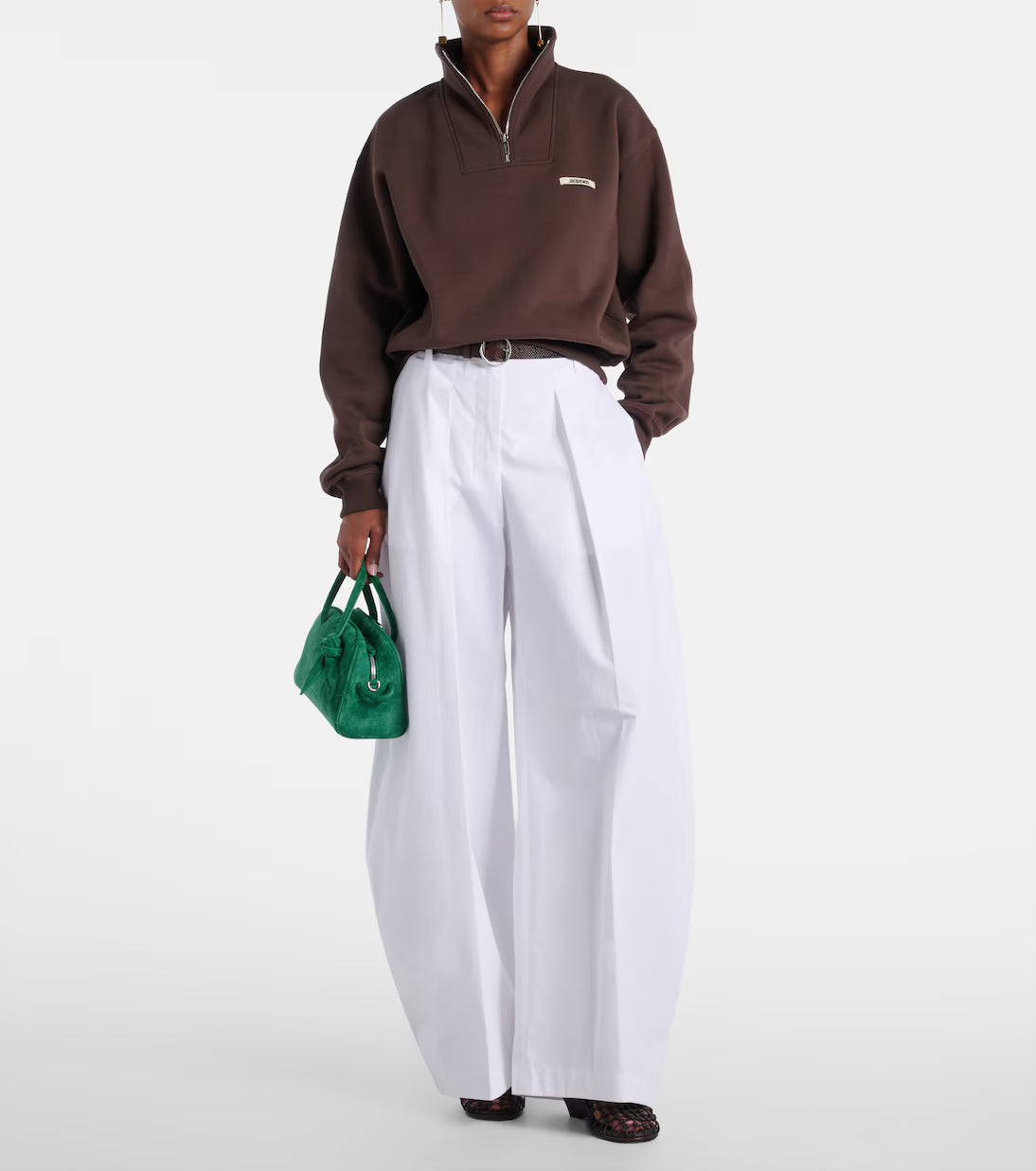 Cotton Fleece Half-zip Sweater