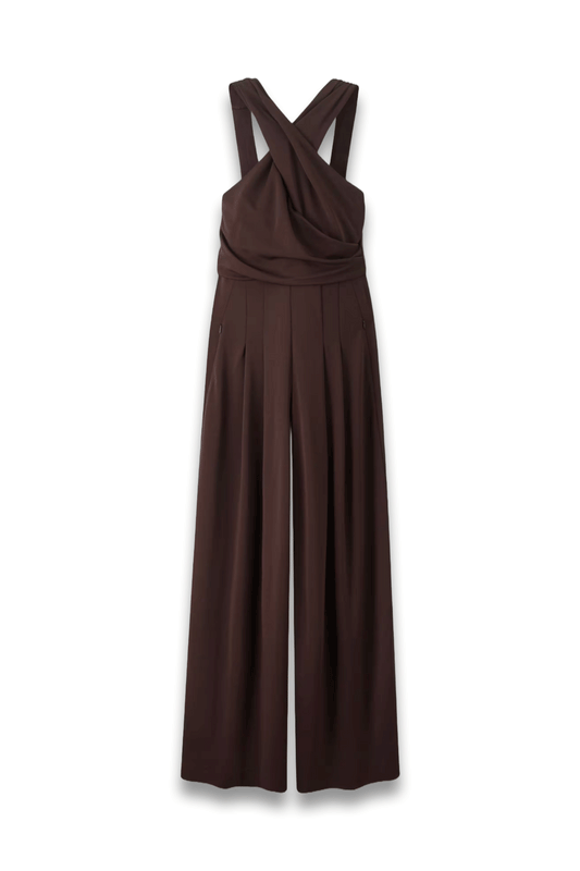 Crossover Wide-Leg Jumpsuit