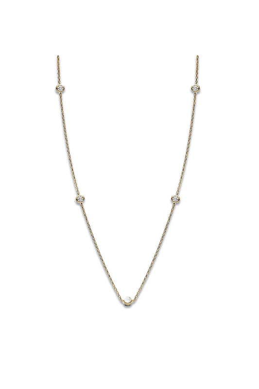 Pandora Era Bezel 14k Gold Lab-grown Diamond Station Necklace
