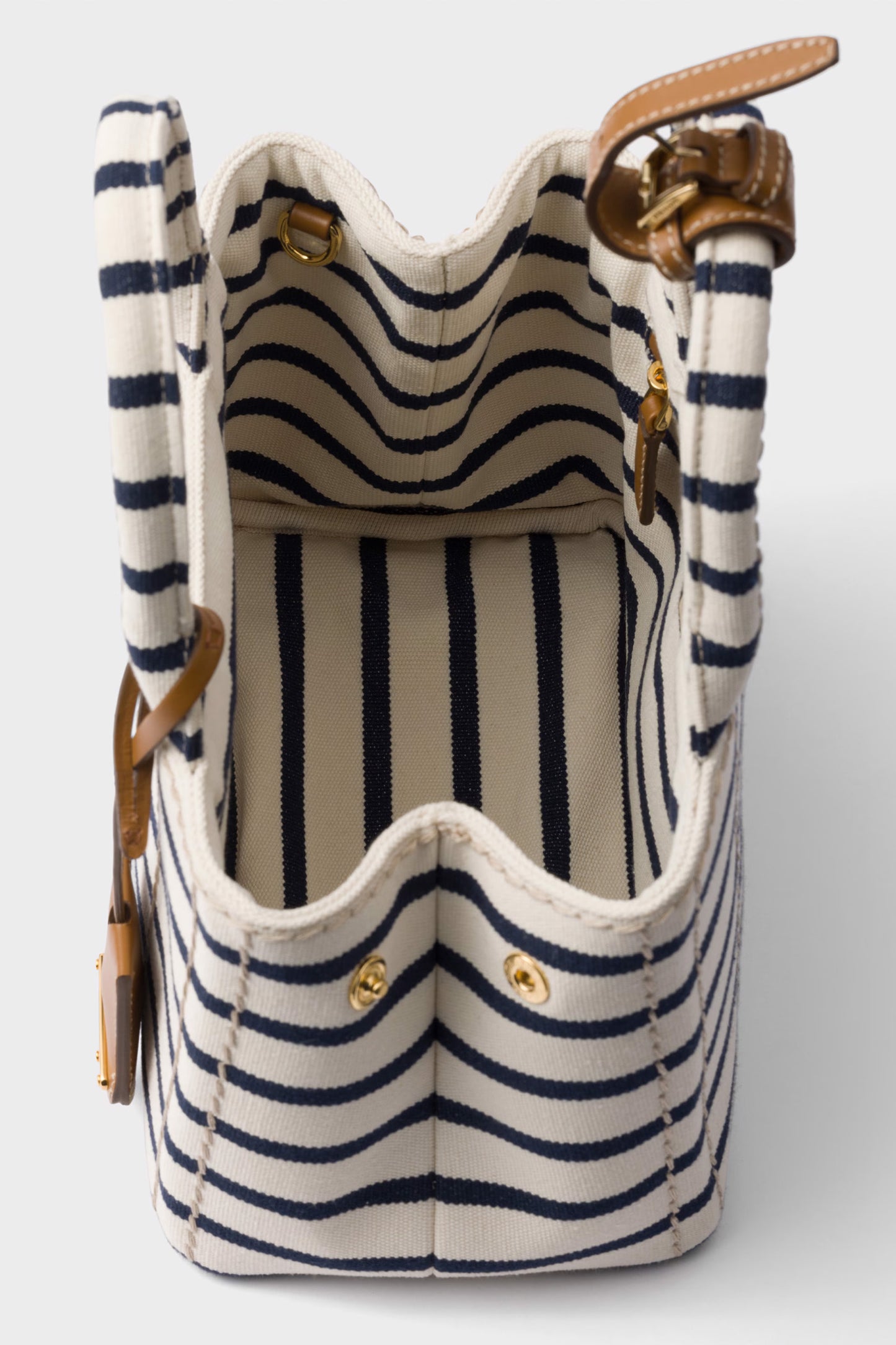 Jardinière Striped Cotton Canvas Mini-bag