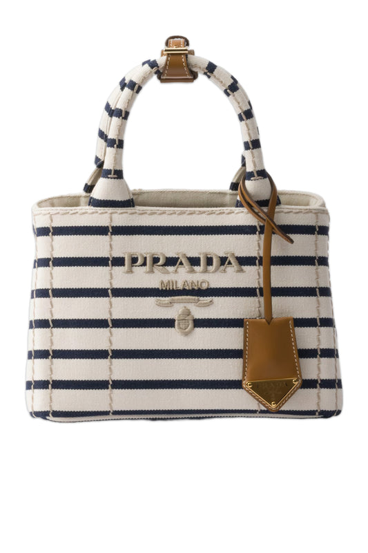 Jardinière Striped Cotton Canvas Mini-bag