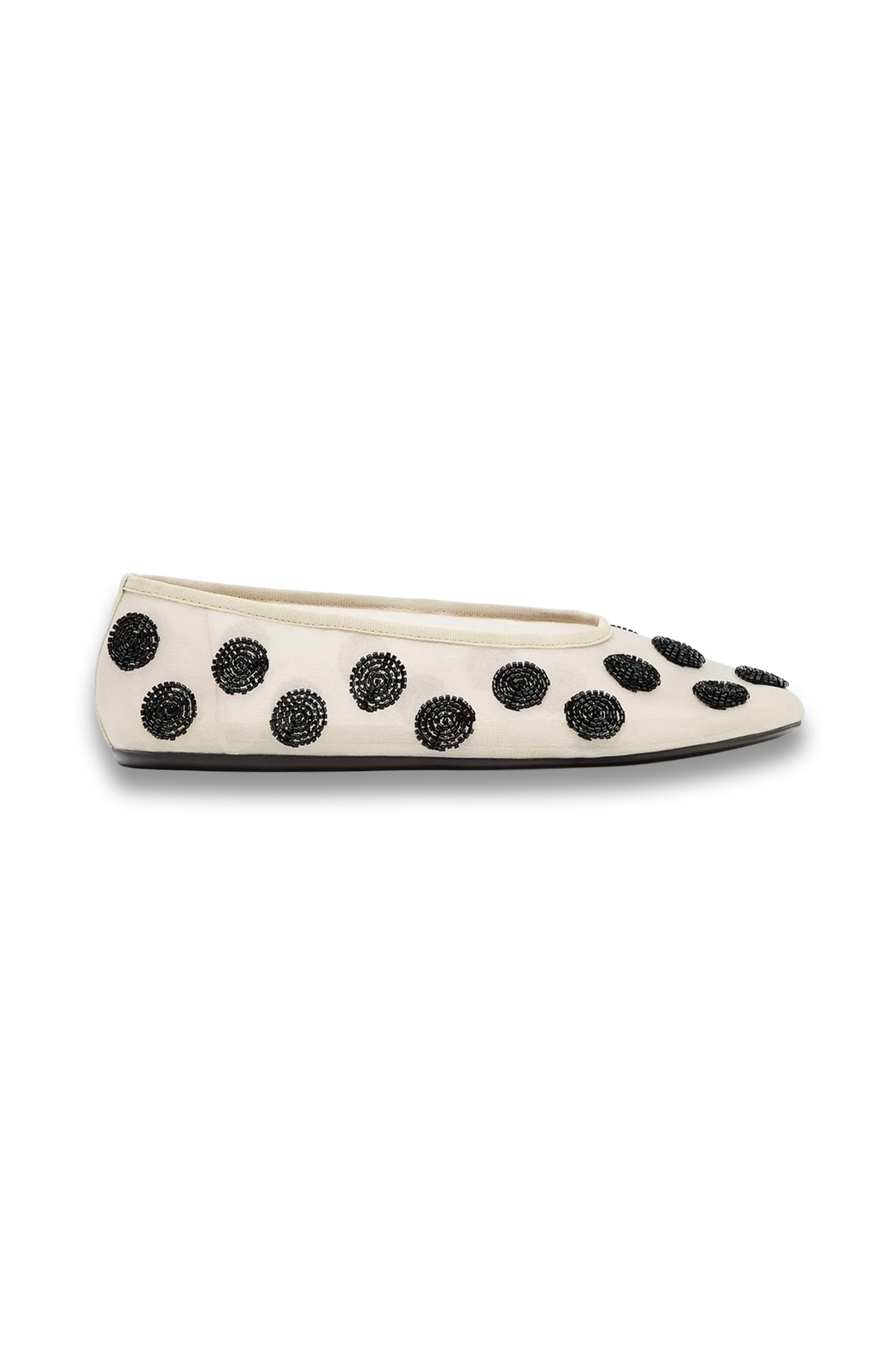 Printed Beaded Ballerina Flats
